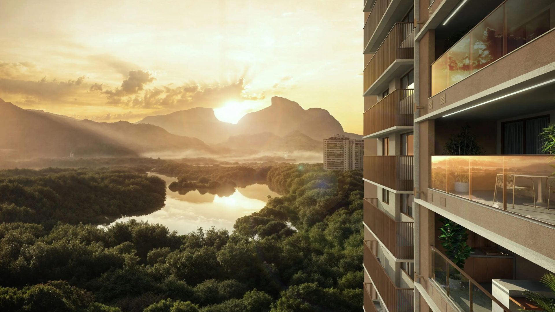Ilustração Artística - Detalhe fachada do edifício Pedra da Gávea_0