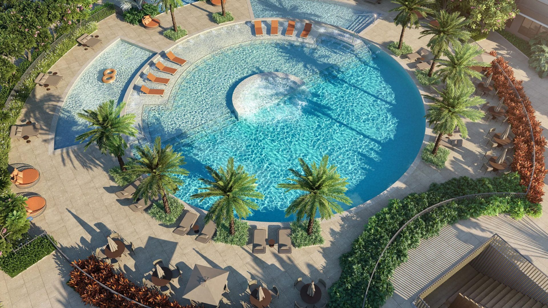 Ilustração Artística - Piscinas, solário e deck molhado_0